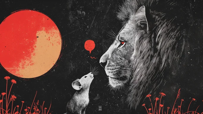 🦁🐭 El león y el ratón - Un encuentro inesperado que demuestra que incluso los más pequeños pueden sorprender.